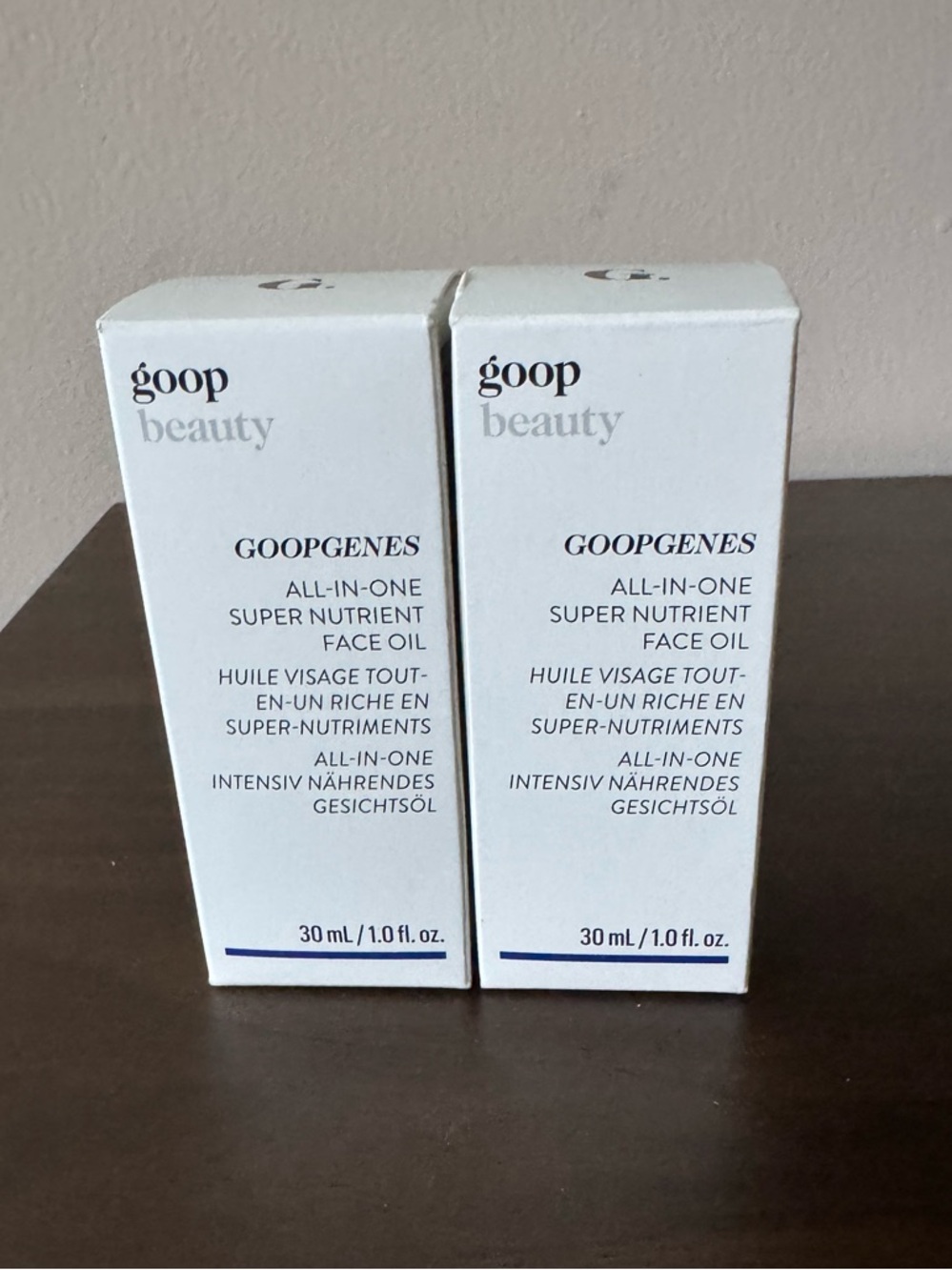 (2) PIECE NWT GOOP BEAUTY ALL-IN-ONE SUPER NUTRIENT FACE OIL 30ML NIB